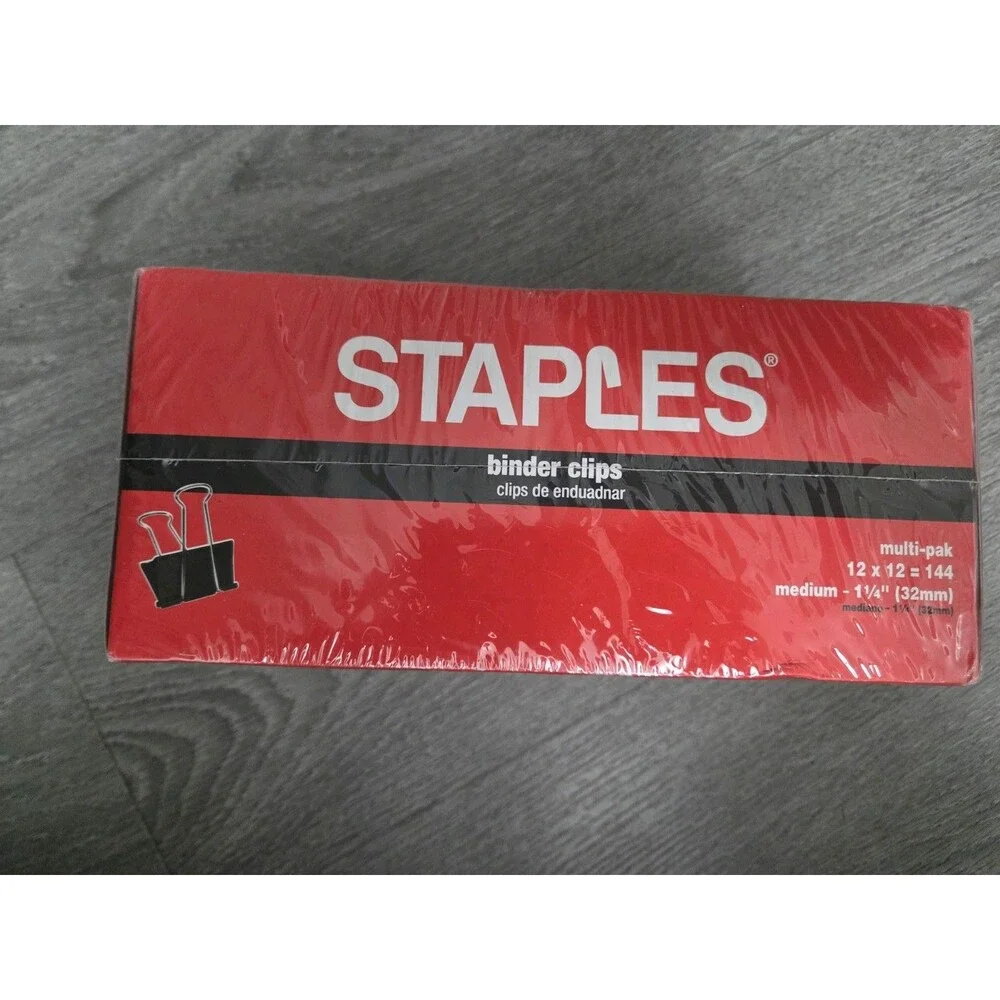 Staples Binder Clips Medium 1-1/4